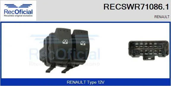 Switch, window regulator (RECSWR71086.1)