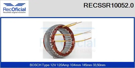 Stator, alternator (RECSSR10052.0)