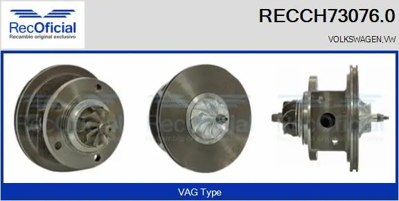 Core assembly, turbocharger (RECCH73076.0)