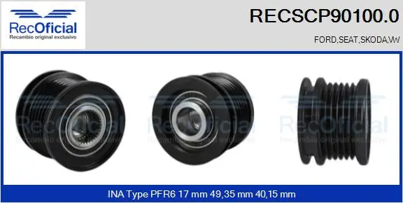 Belt Pulley, alternator (RECSCP90100.0)