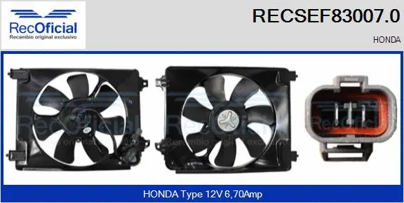 Electric Motor, radiator fan (RECSEF83007.0)