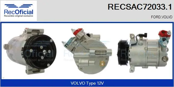 Compressor, air conditioning (RECSAC72033.1)