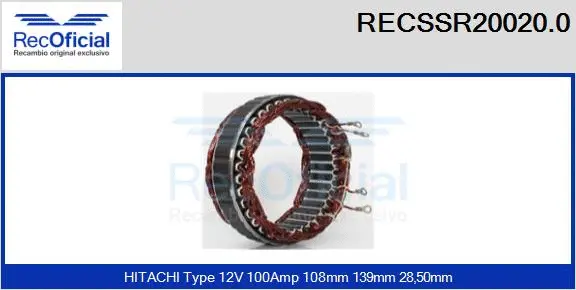 Stator, alternator (RECSSR20020.0)