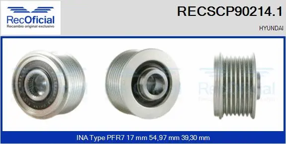 Belt Pulley, alternator (RECSCP90214.1)