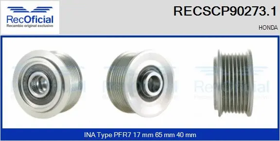 Belt Pulley, alternator (RECSCP90273.1)