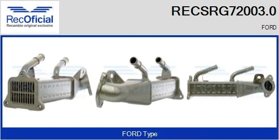 Cooler, exhaust gas recirculation (RECSRG72003.0)