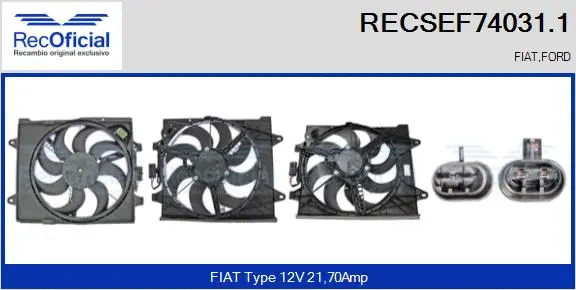 Electric Motor, radiator fan (RECSEF74031.1)