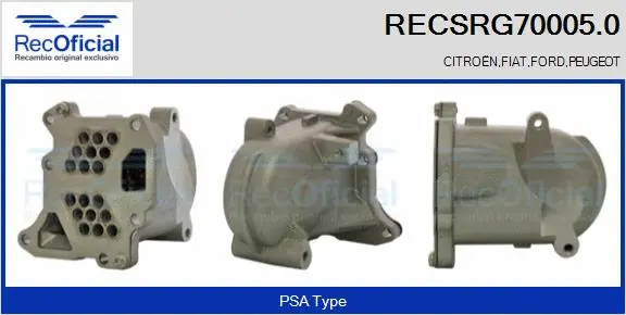 Cooler, exhaust gas recirculation (RECSRG70005.0)