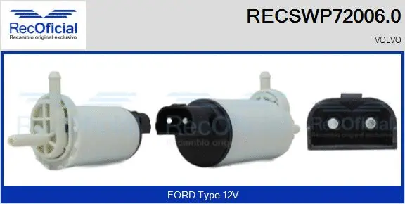 Washer Fluid Pump, window cleaning (RECSWP72006.0)