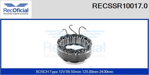 Stator, alternator (RECSSR10017.0)