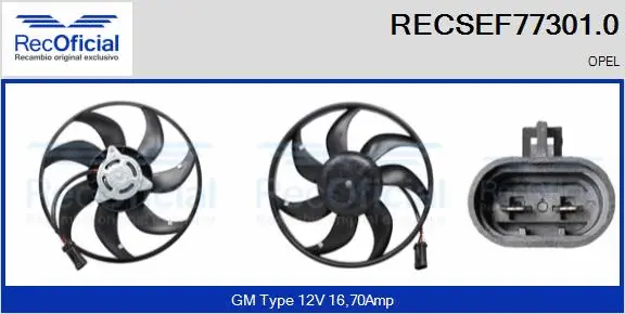 Fan, engine cooling (RECSEF77301.0)