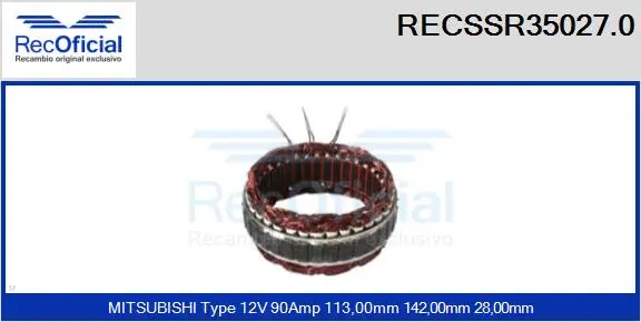 Stator, alternator (RECSSR35027.0)