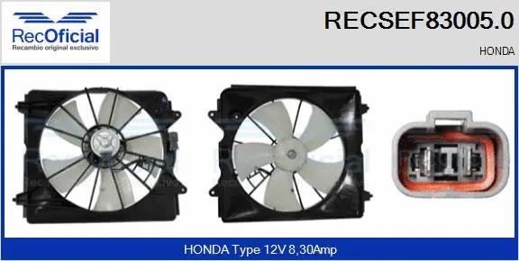 Electric Motor, radiator fan (RECSEF83005.0)