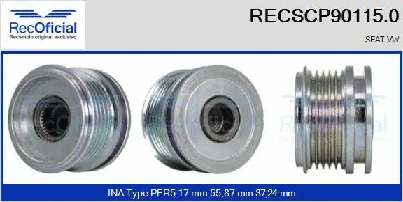 Belt Pulley, alternator (RECSCP90115.0)