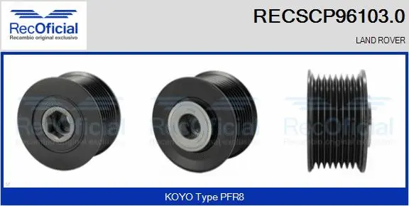 Belt Pulley, alternator (RECSCP96103.0)