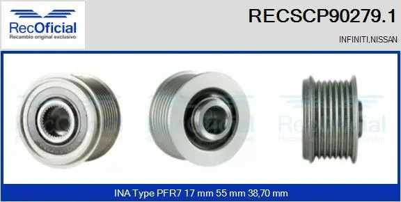 Belt Pulley, alternator (RECSCP90279.1)