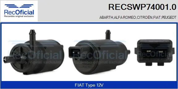 Washer Fluid Pump, window cleaning (RECSWP74001.0)