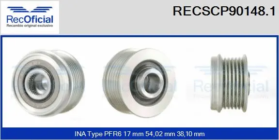 Belt Pulley, alternator (RECSCP90148.1)