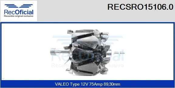 Rotor, alternator (RECSRO15106.0)