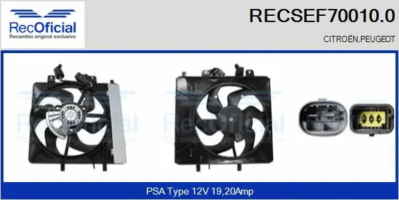 Electric Motor, radiator fan (RECSEF70010.0)