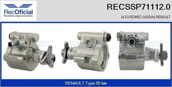 Hydraulic Pump, steering (RECSSP71112.0)