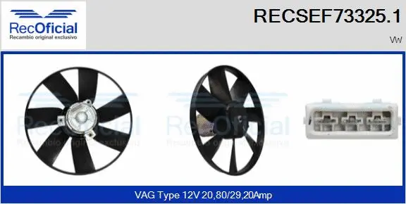 Fan, engine cooling (RECSEF73325.1)
