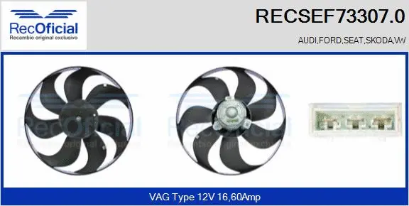 Fan, engine cooling (RECSEF73307.0)