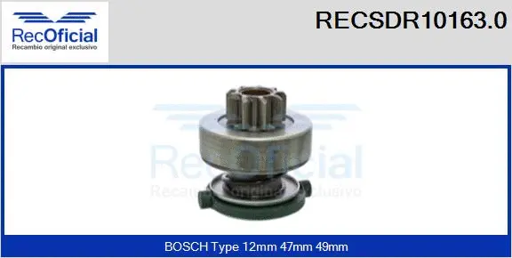 Pinion, starter (RECSDR10163.0)