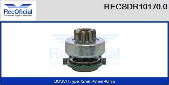 Pinion, starter (RECSDR10170.0)