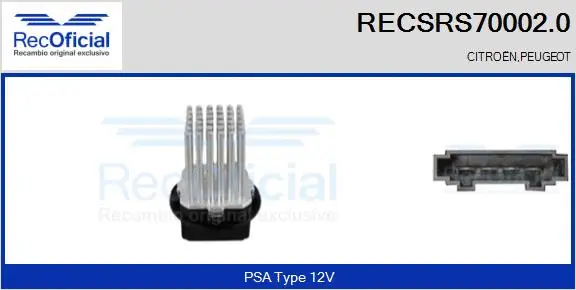 Resistor, interior blower (RECSRS70002.0)
