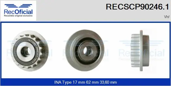 Belt Pulley, alternator (RECSCP90246.1)