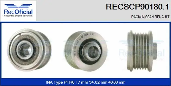 Belt Pulley, alternator (RECSCP90180.1)
