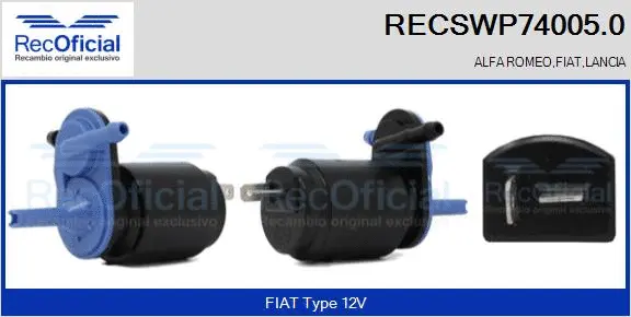 Washer Fluid Pump, window cleaning (RECSWP74005.0)