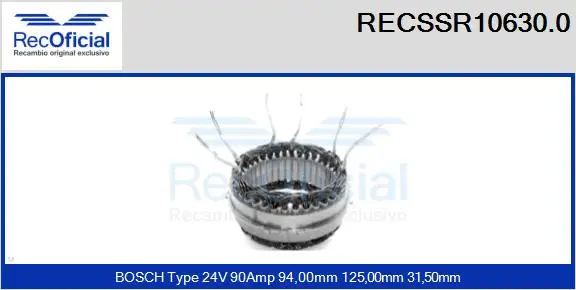 Stator, alternator (RECSSR10630.0)