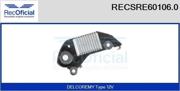 Alternator Regulator (RECSRE60106.0)