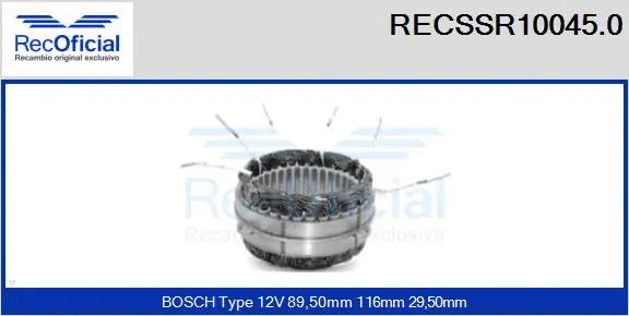 Stator, alternator (RECSSR10045.0)