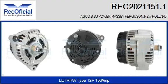 Alternator (REC2021151.1)