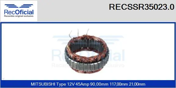 Stator, alternator (RECSSR35023.0)