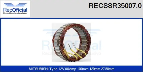 Stator, alternator (RECSSR35007.0)