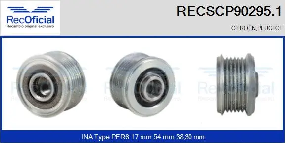 Belt Pulley, alternator (RECSCP90295.1)