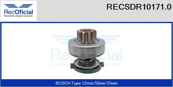 Pinion, starter (RECSDR10171.0)