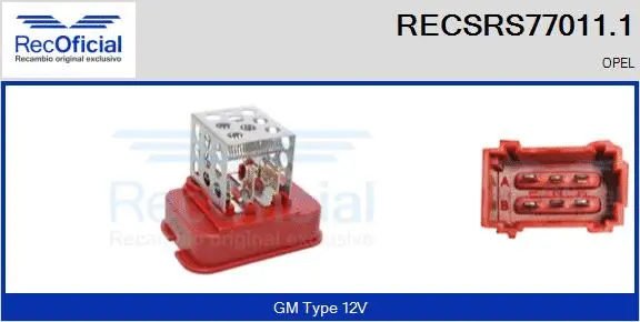 Resistor, interior blower (RECSRS77011.1)