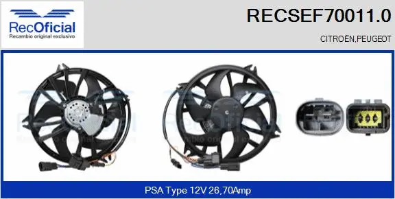 Electric Motor, radiator fan (RECSEF70011.0)