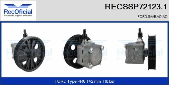 Hydraulic Pump, steering (RECSSP72123.1)