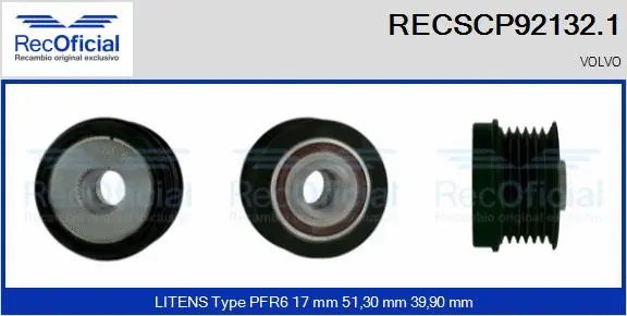 Belt Pulley, alternator (RECSCP92132.1)