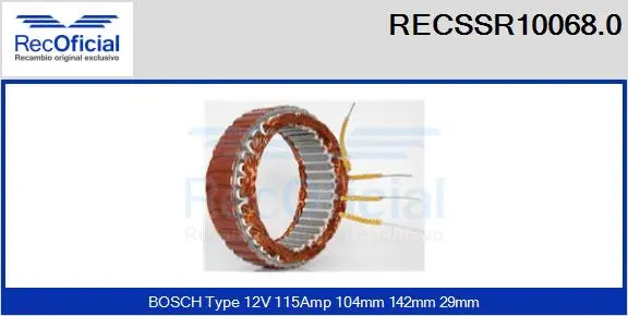 Stator, alternator (RECSSR10068.0)