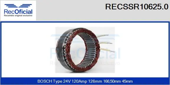 Stator, alternator (RECSSR10625.0)