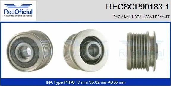 Belt Pulley, alternator (RECSCP90183.1)