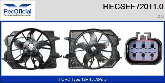 Electric Motor, radiator fan (RECSEF72011.0)