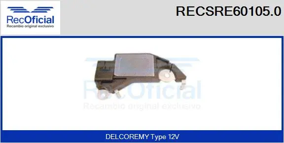 Alternator Regulator (RECSRE60105.0)